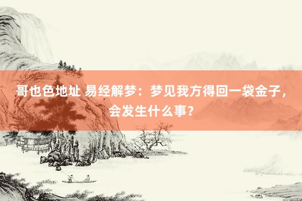 哥也色地址 易经解梦：梦见我方得回一袋金子，会发生什么事？