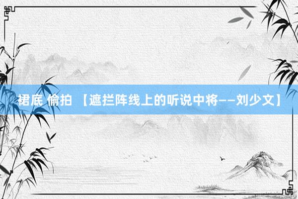 裙底 偷拍 【遮拦阵线上的听说中将——刘少文】